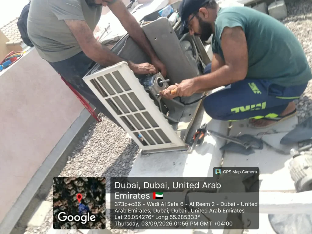 AC Installation Dubai 7 Smart Hands's technicians are repairing AC in Dubai