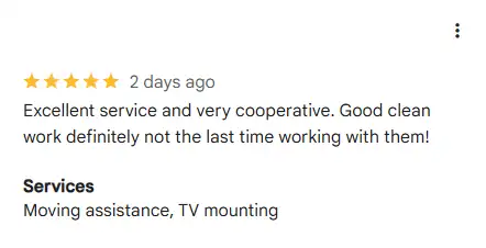 Client’s 5 star Google review for Smart Hands