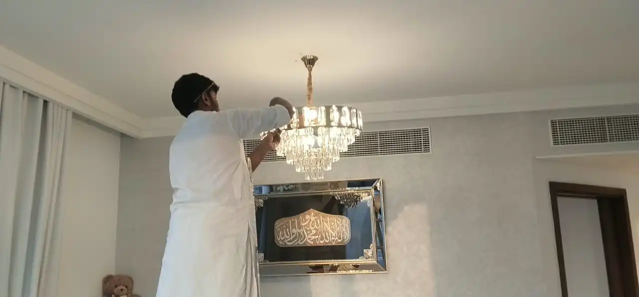 Home Maintenance Services Dubai 9 Smart hands's electrician on job