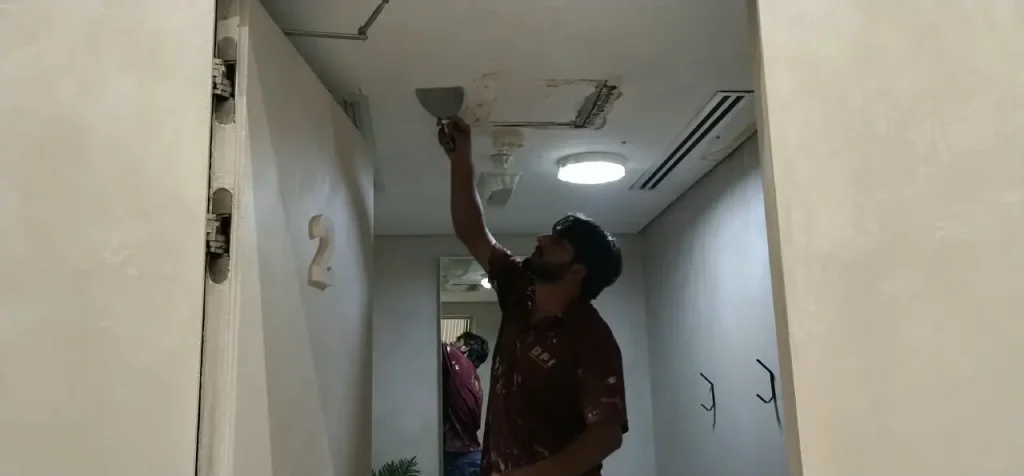 Shop Maintenance in Marina Mall Dubai 11 Team smart hands doing ceiling work at marina mall